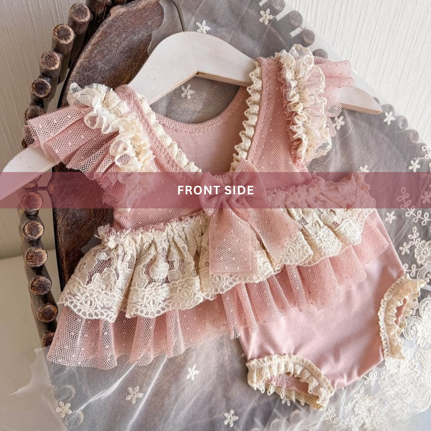 Newborn Rose Pink Royal Queen Frock Set
