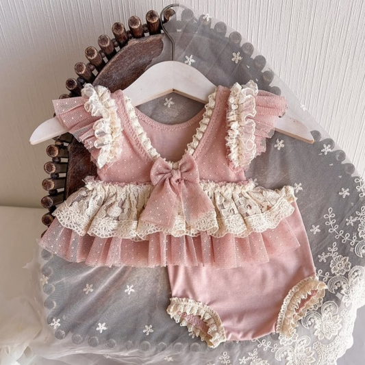 Newborn Rose Pink Royal Queen Frock Set